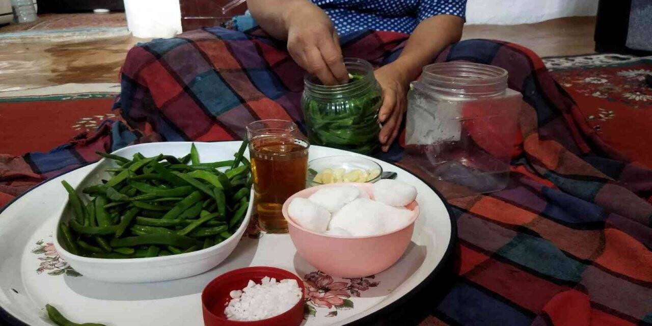 Eskişehir’de taze fasulye turşuları kurulmaya başladı