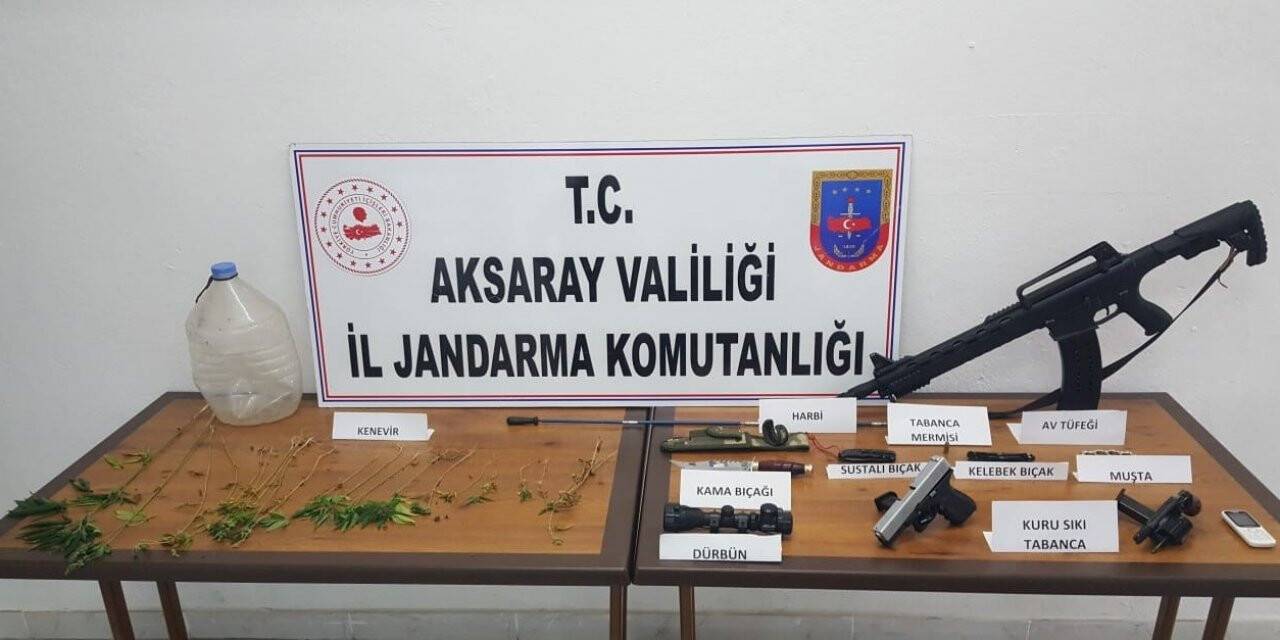 Aksaray’da jandarma kenevir ekip uyuşturucu ticareti yapan şahsı gözaltına aldı