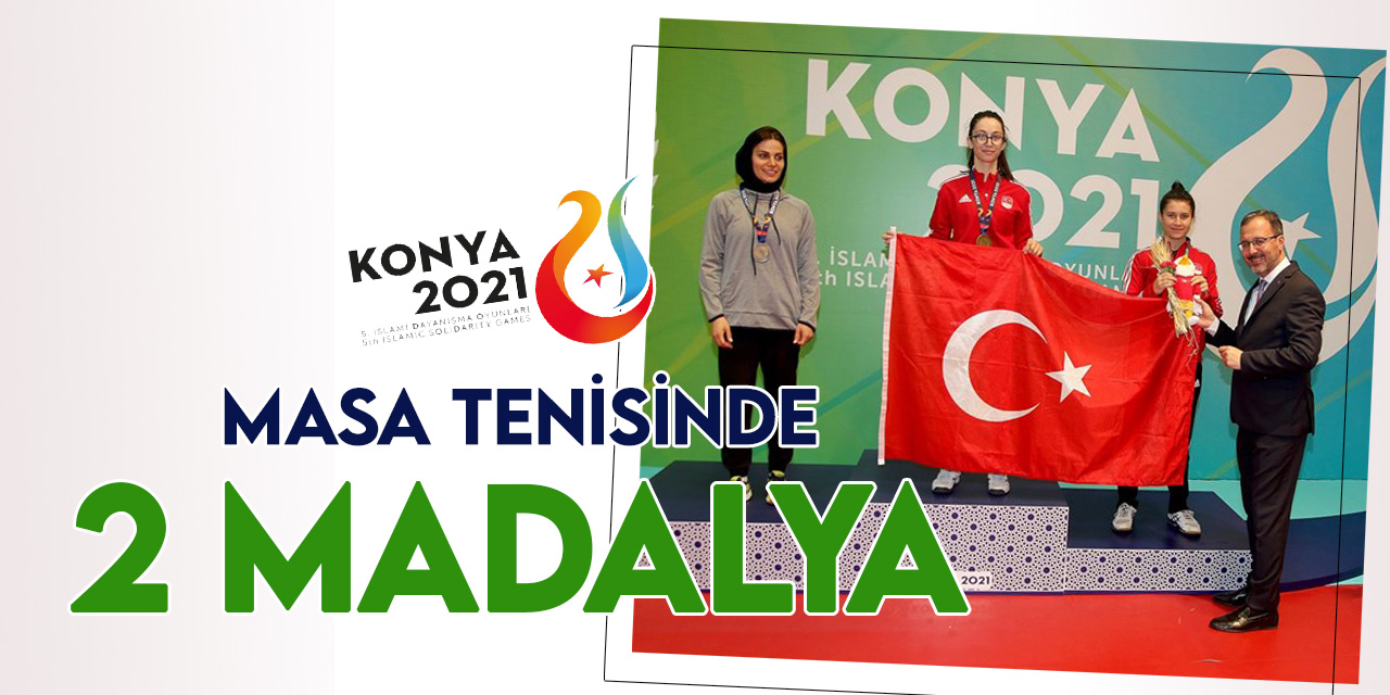 Konya 2021'de masa tenisinde 2 madalya