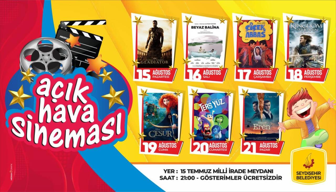 Seydişehirliler yaz akşamlarının keyfini açık hava sinemasıyla çıkaracak