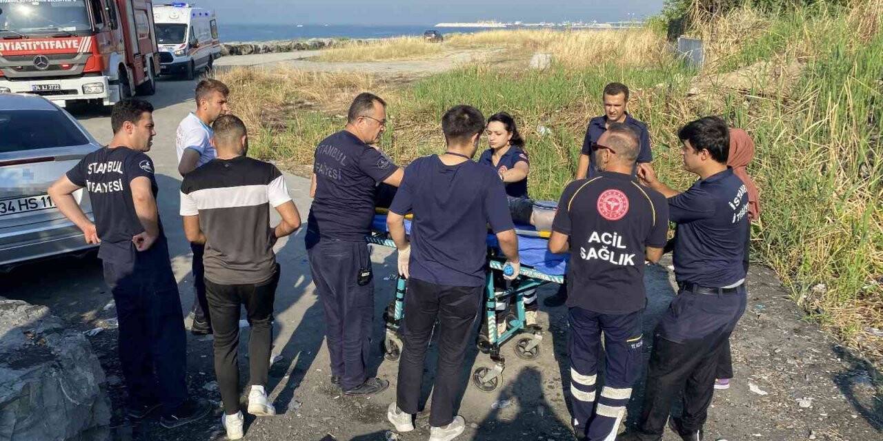 Beylikdüzü’nde balık tutmaya gitti, kayaklıklarda mahsur kaldı