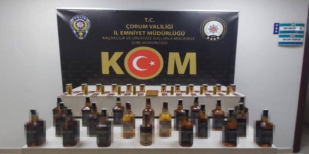 Çorum polisinden kaçak içki operasyonu
