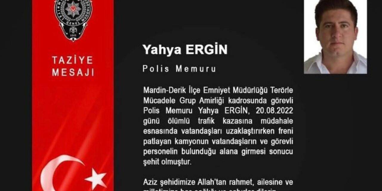 Mardin’deki kazada bir polis şehit oldu
