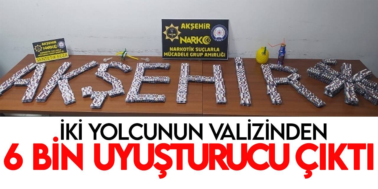 Valizden 6 bin adet uyuşturucu hap çıktı
