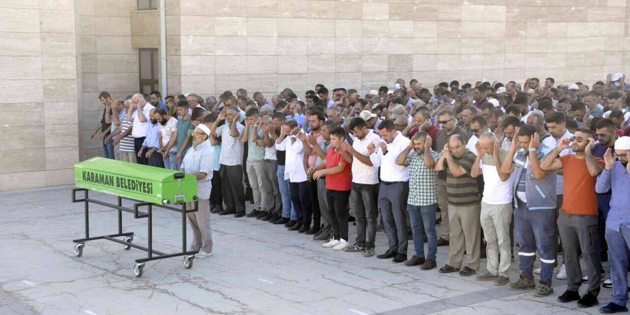 Karaman’da aracıyla baraj gölüne uçan sürücü son yolculuğuna uğurlandı