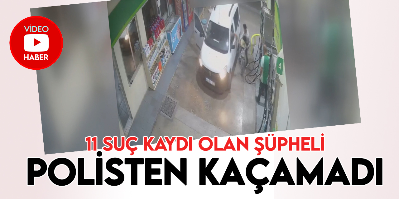 Konya'da akaryakıt istasyonunda polisi görünce kaçmaya çalışan hırsızlık şüphelisi yakalandı