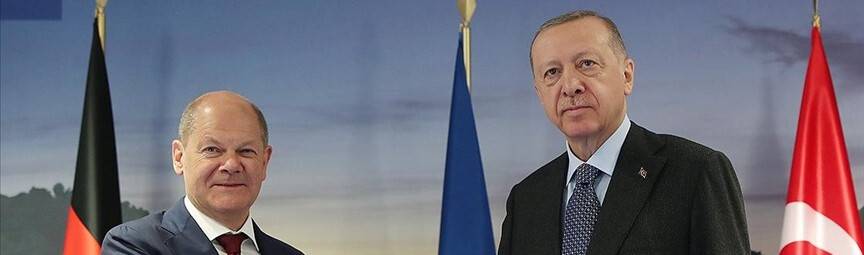 Cumhurbaşkanı Erdoğan, Almanya Başbakanı Scholz ile bir araya geldi