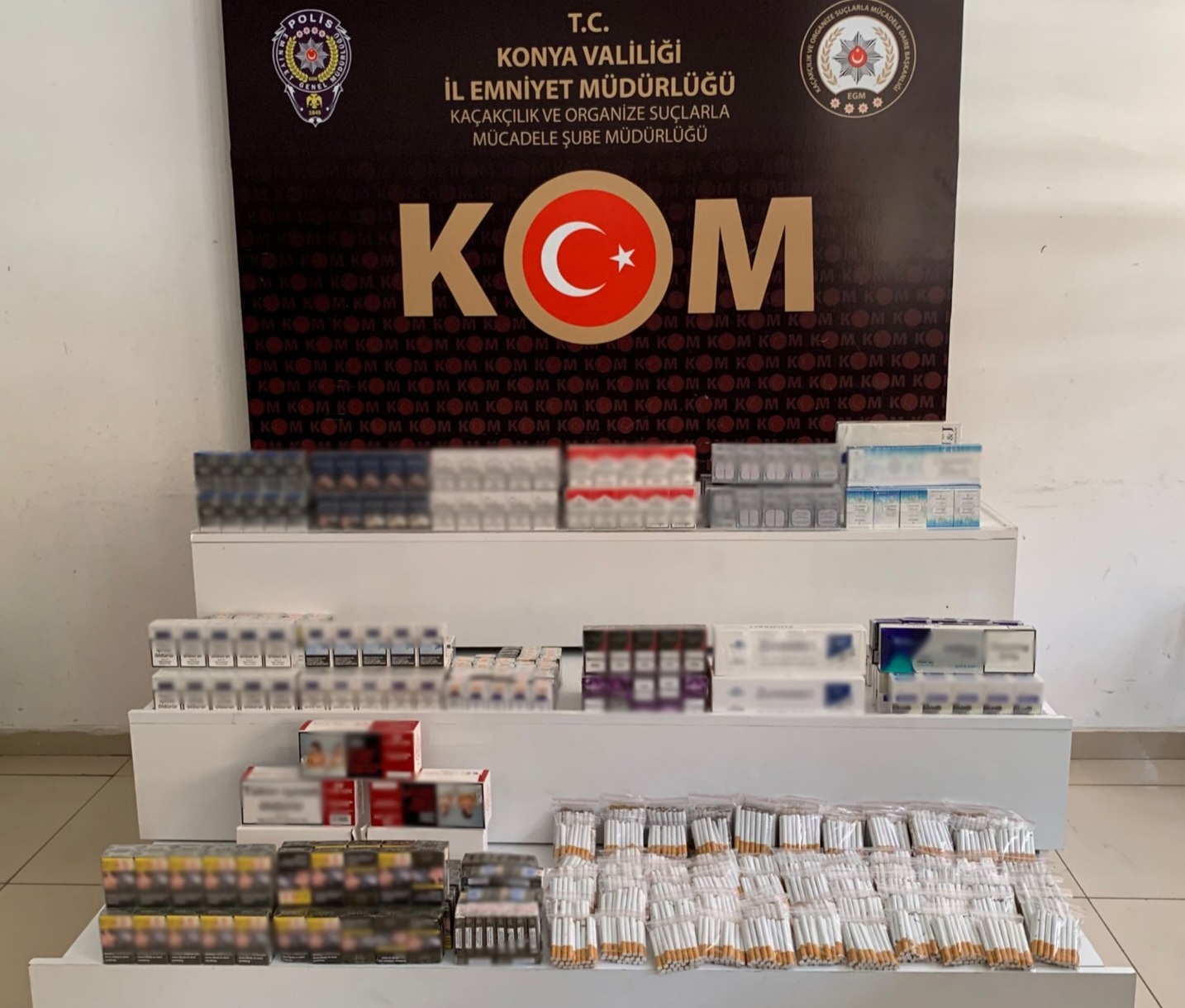 Konya'da 1030 paket gümrük kaçağı sigara ele geçirildi
