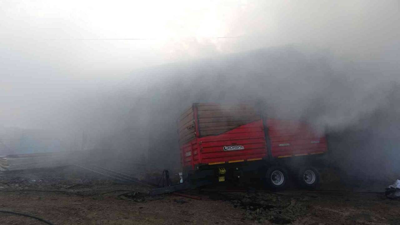 Samanlıkta çıkan yangında 2 kişi hastanelik oldu