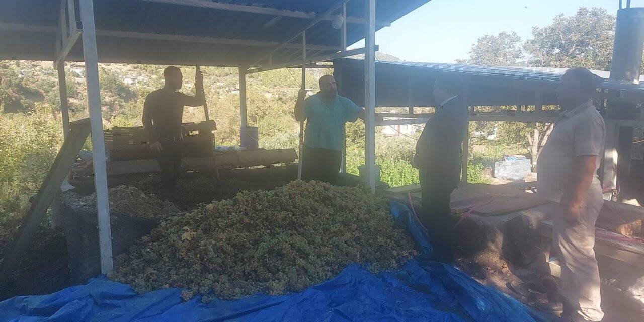 Hatay’da üzümler "çalpak pekmezi"ne dönüştürüldü