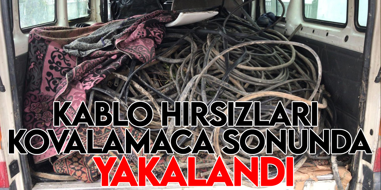 Konya'da kablo çalan 2 şüpheli 180 kilometrelik kovalamaca sonunda yakalandı