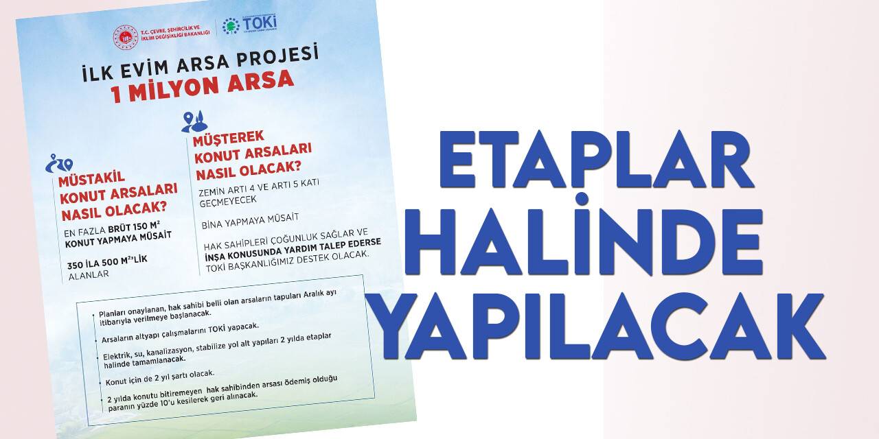 Bakan Kurum: “İlk Evim Arsa Projesi’nin altyapı çalışmaları 2 yılda etaplar halinde tamamlanacak”