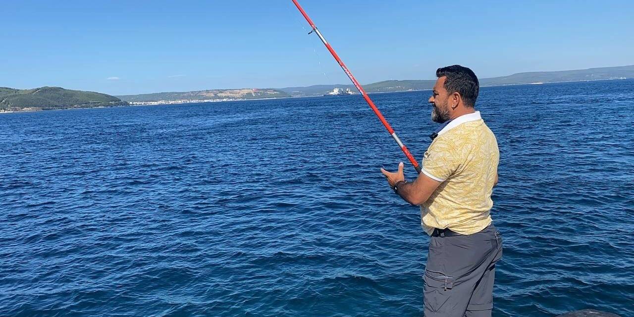 Çanakkale’de olta balıkçıları balık azlığından dertli