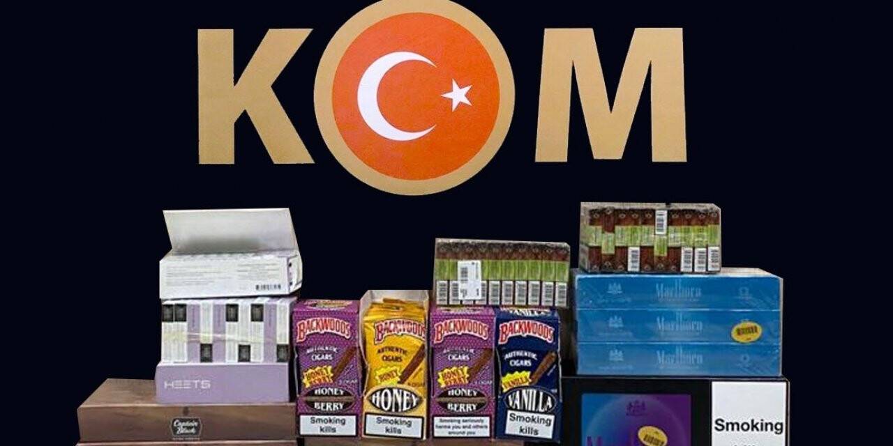 İş yerine yapılan baskında 220 paket bandrolsüz sigara ele geçirildi
