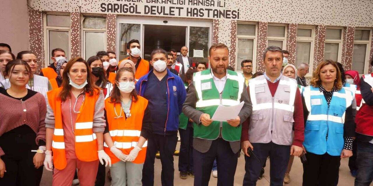 Sarıgöl Devlet Hastanesinde gerçek gibi tatbikat