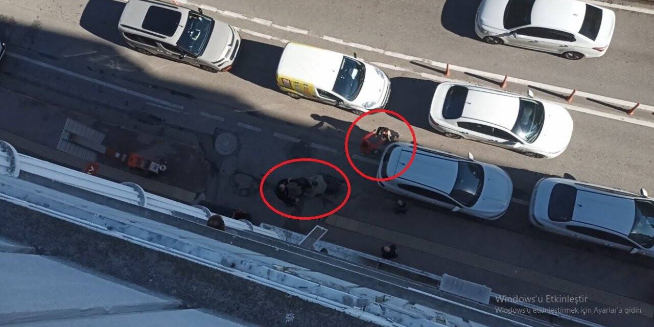 Trafikte gergin anlar