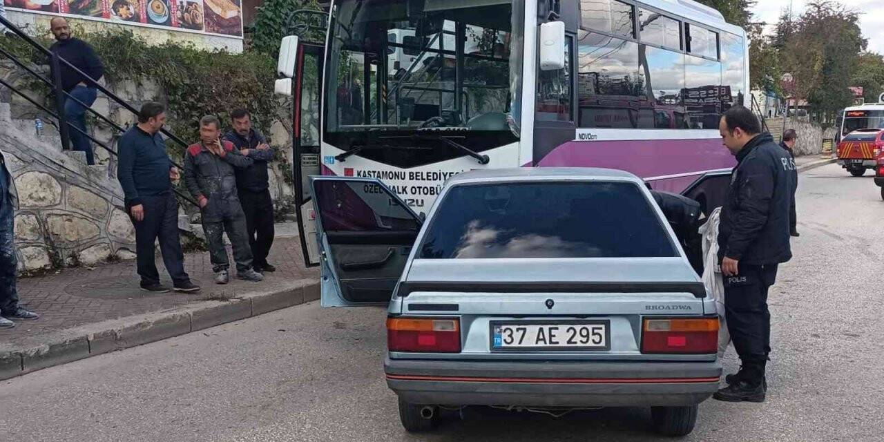 Otomobil ile halk otobüsü çarpıştı: 1 yaralı