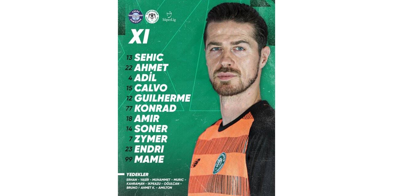 Adana Demirspor-Konyaspor Maçında 11'ler belli oldu