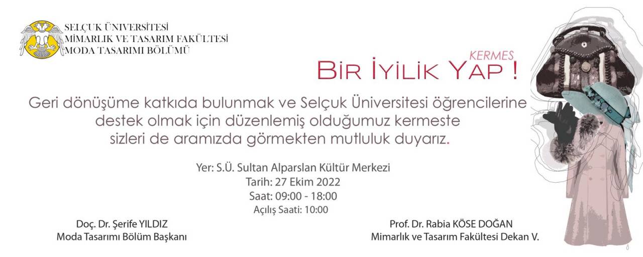 Selçuk Üniversitesi Moda Tasarım Bölümü öğrencileri kermes açıyor
