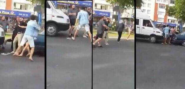 Trafikte tekme tokat kavga VİDEO