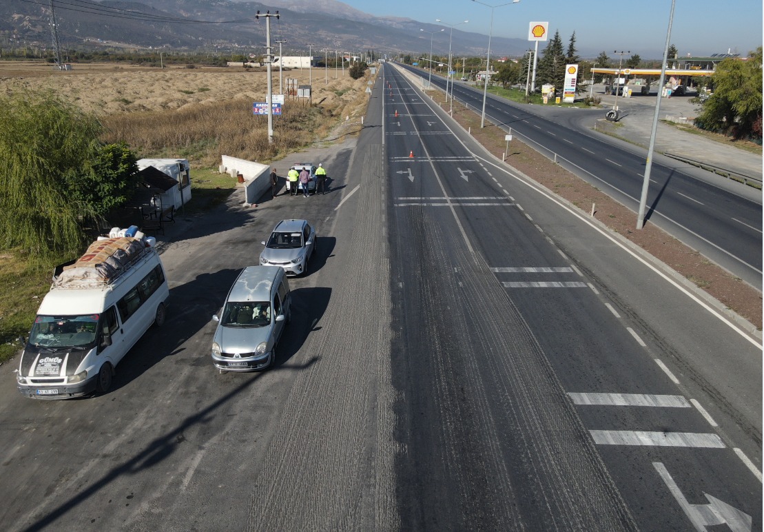 Akşehir'de dronlu trafik denetimi