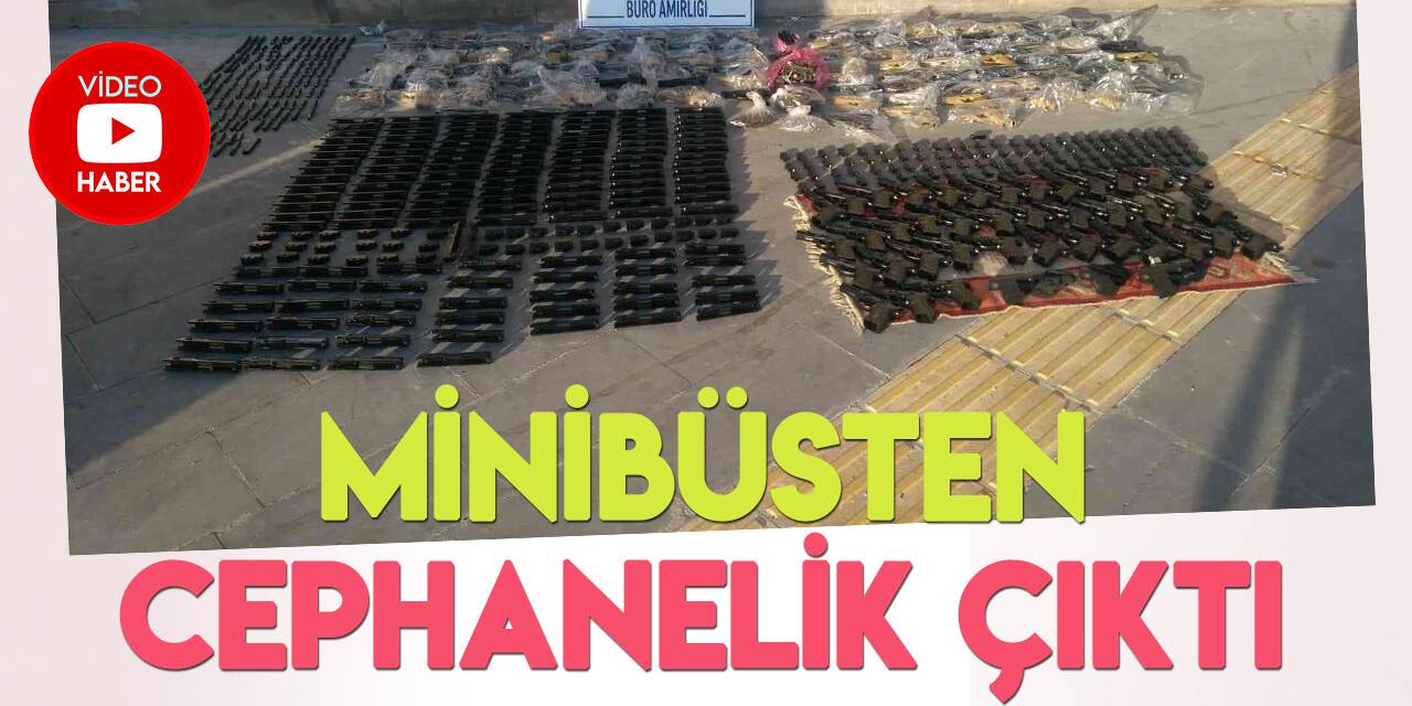Konya'da kaçan minibüsten cephanelik çıktı