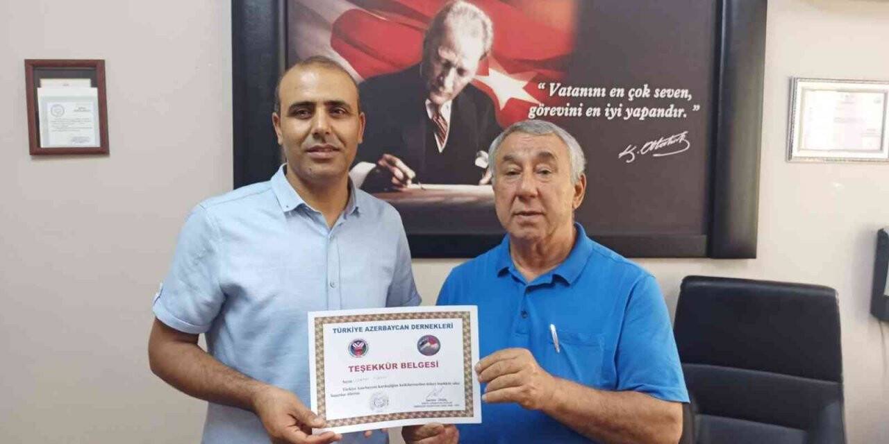 Serdar Ünsal’dan Muharrem Verberi ve Serhat Türkeli’ye teşekkür belgesi