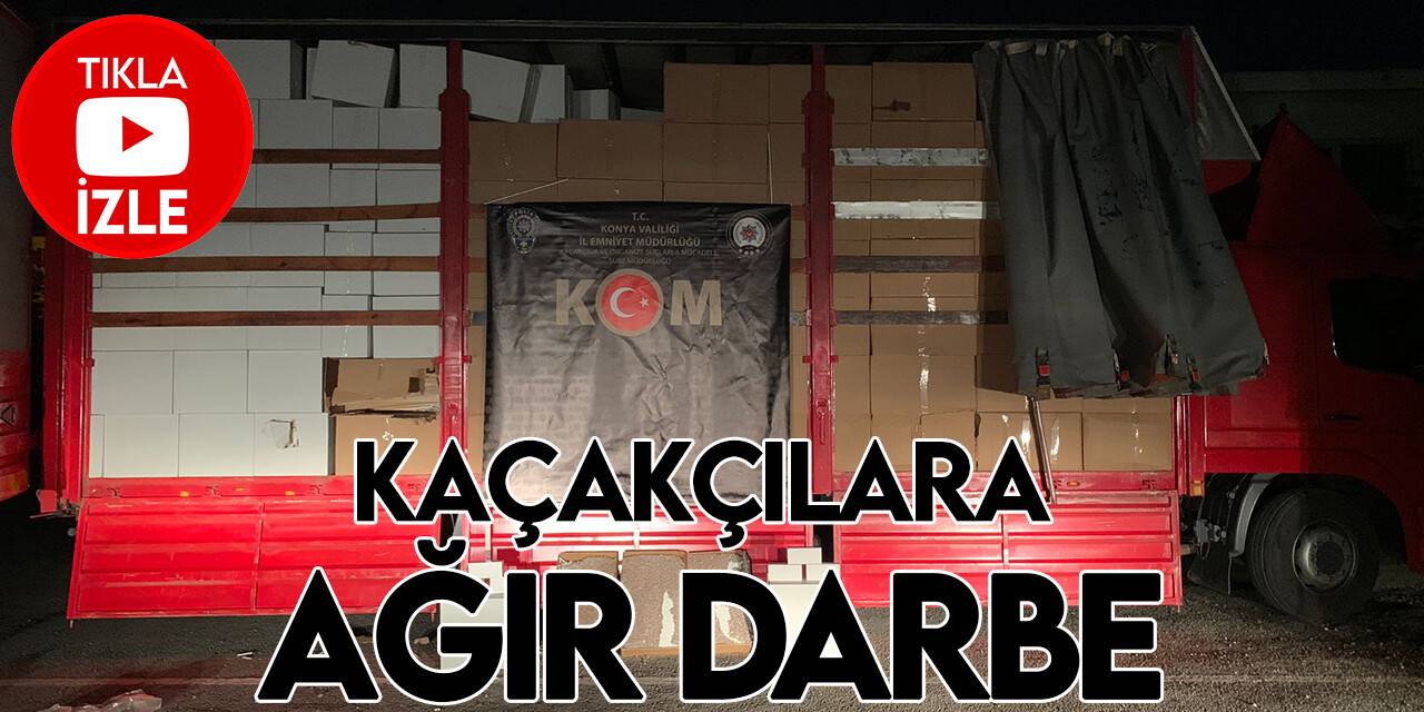 Uygulama noktasında durdurulan kamyondan milyonlarca adet sigara ve makaron ele geçirildi