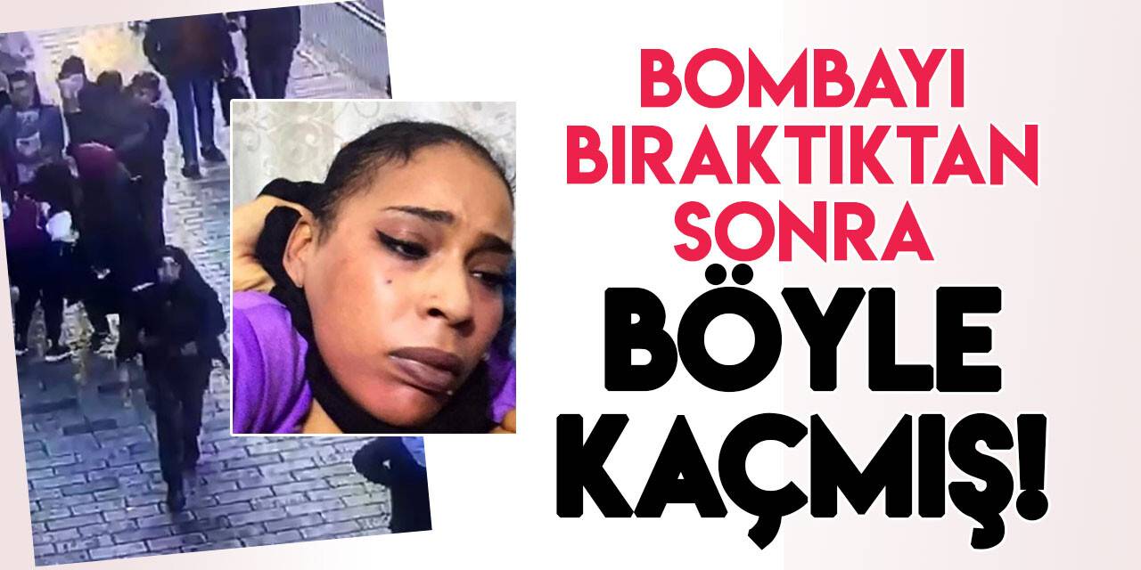 Beyoğlu’na bombayı bırakan kadın teröristin kaçma anı kameraya yansıdı