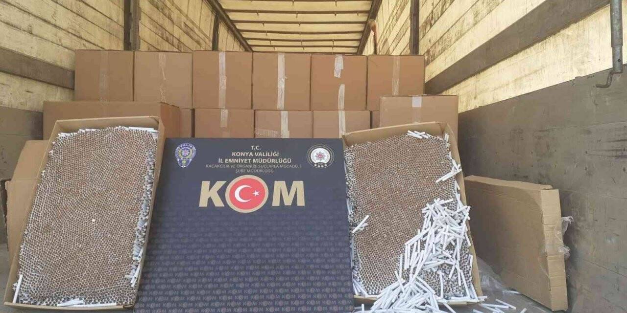 Konya’da bir tır dolusu gümrük kaçağı sigara ele geçirildi