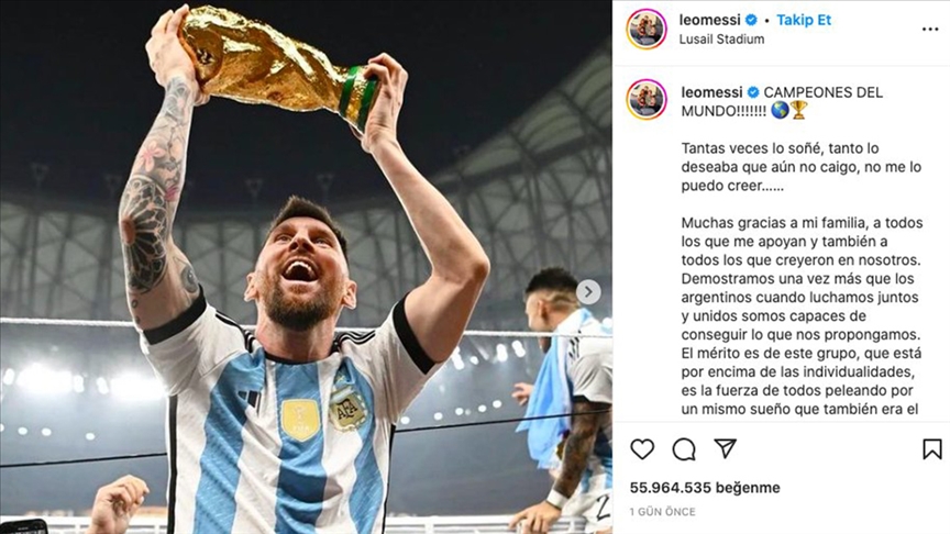 Messi'nin dünya kupası fotoğrafı, beğeni rekoru kırdı