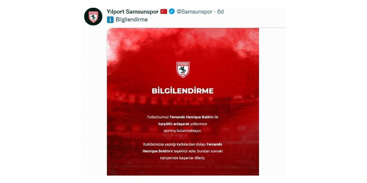 Samsunspor’da şok ayrılık