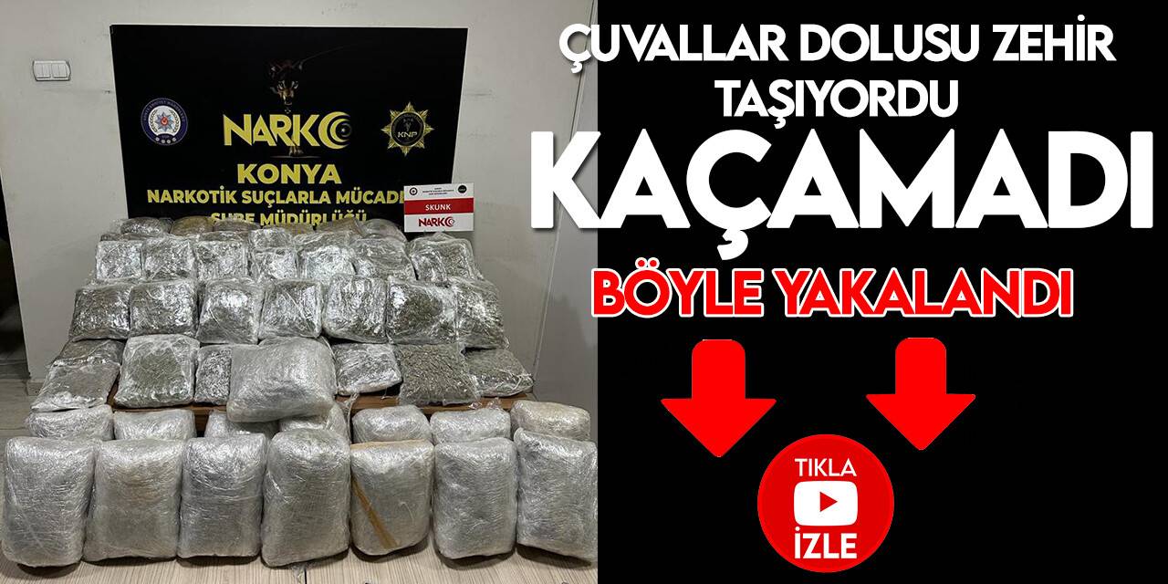 Konya yolu üzerinden uyuşturucu sevkiyatı yapmaya çalışan şahsa operasyon