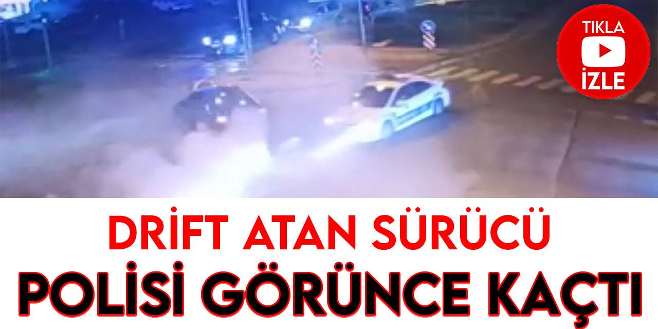 Konya'da drift atan sürücü polisi görünce kaçmaya çalıştı