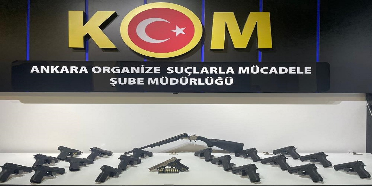 Ankara’da bir şahsın evinde 19 adet ruhsatsız tabanca ele geçirildi