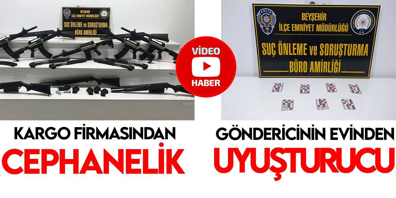 Konya'da kaçak silah operasyonu! Kargo firmasından cephanelik, göndericiden uyuşturucu çıktı