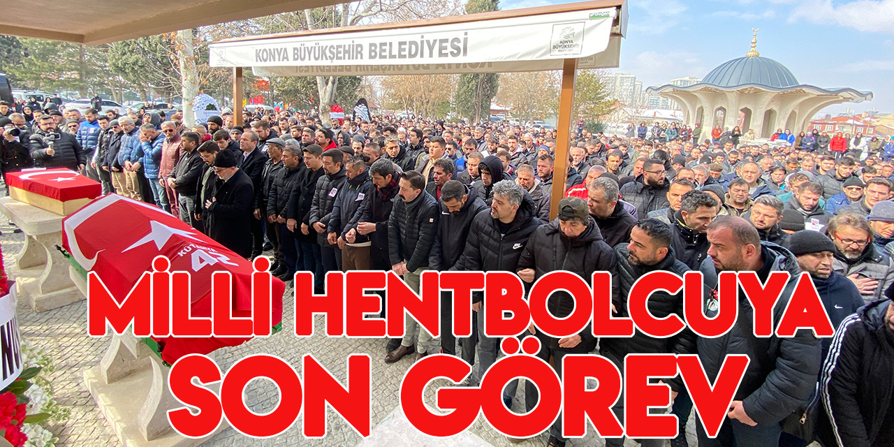 Depremde hayatını kaybeden Milli hentbolcu Cemal Kütahya ve oğlu Çınar Konya'da toprağa verildi