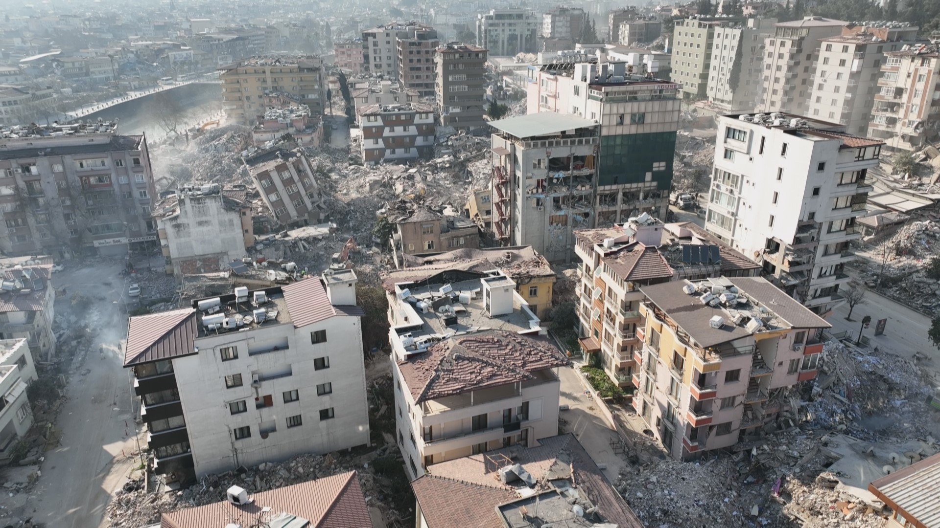 Depremin 11’inci gününde Hatay havadan görüntülendi