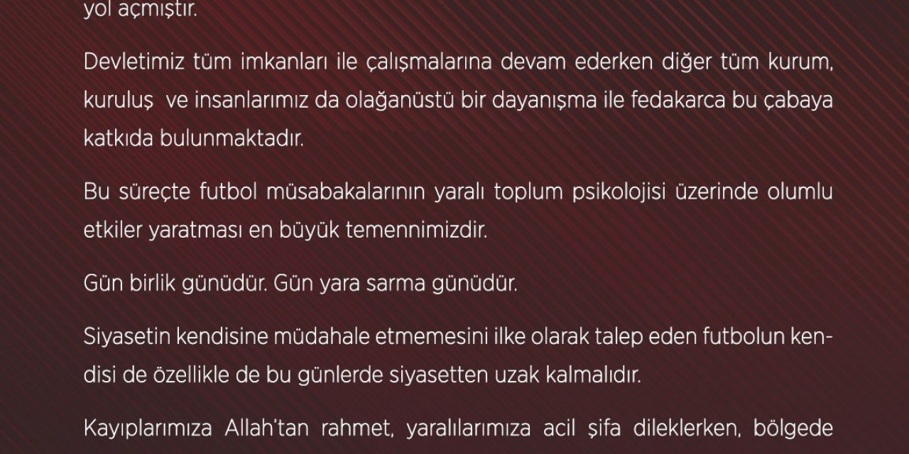 Sivasspor’dan açıklama: "Gün birlik günüdür"