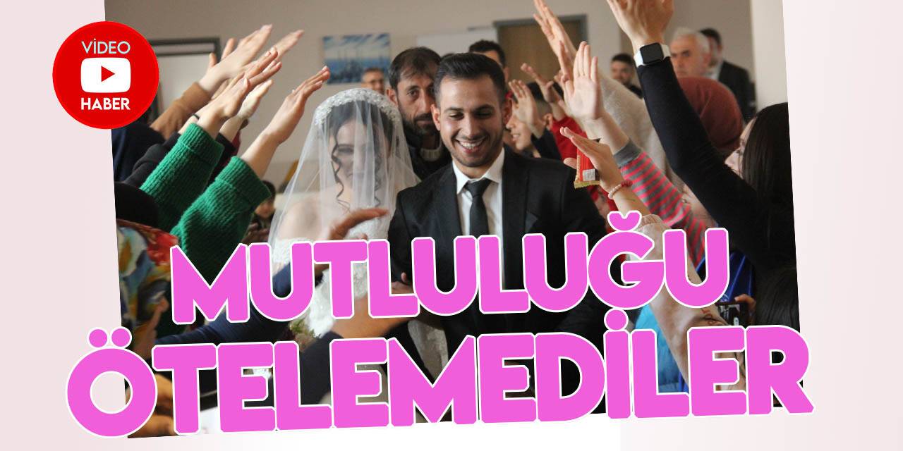 Deprem öncesi nikah tarihi alan çiftin nikahı Konya'da kaldıkları yurtta kıyıldı