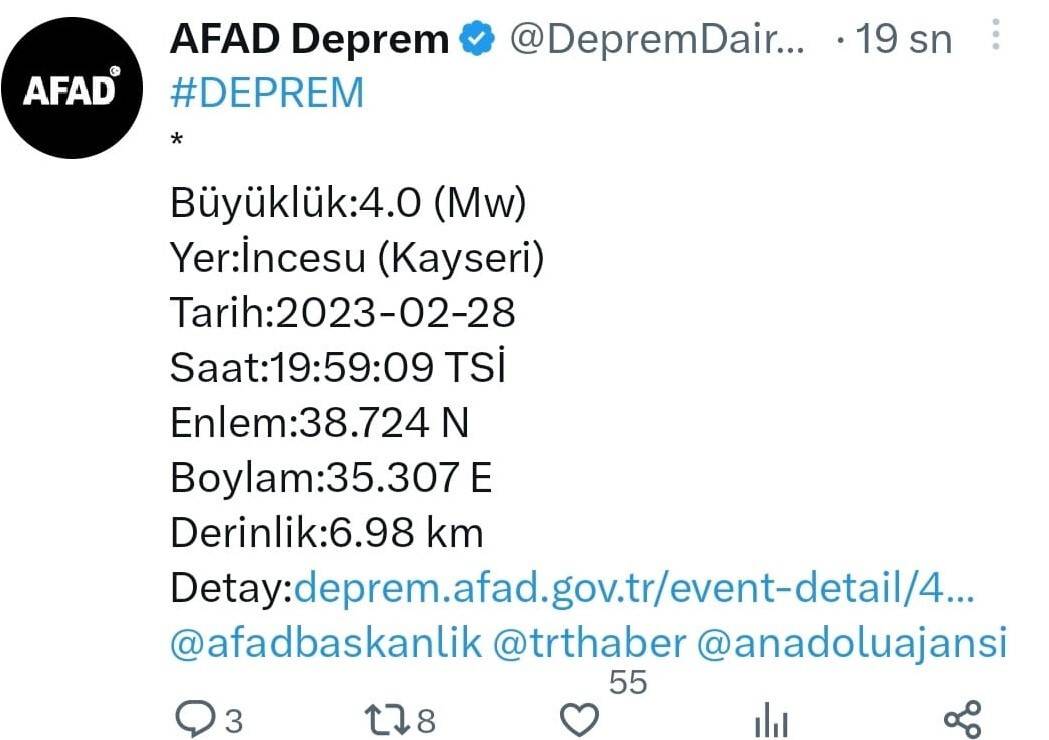 Kayseri ikinci kez sallandı