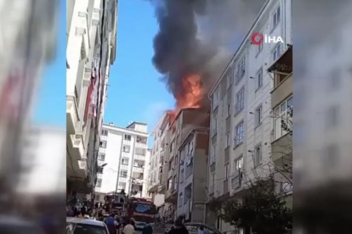 İstanbul'da korkutan yangın: 6 binanın çatısı yandı