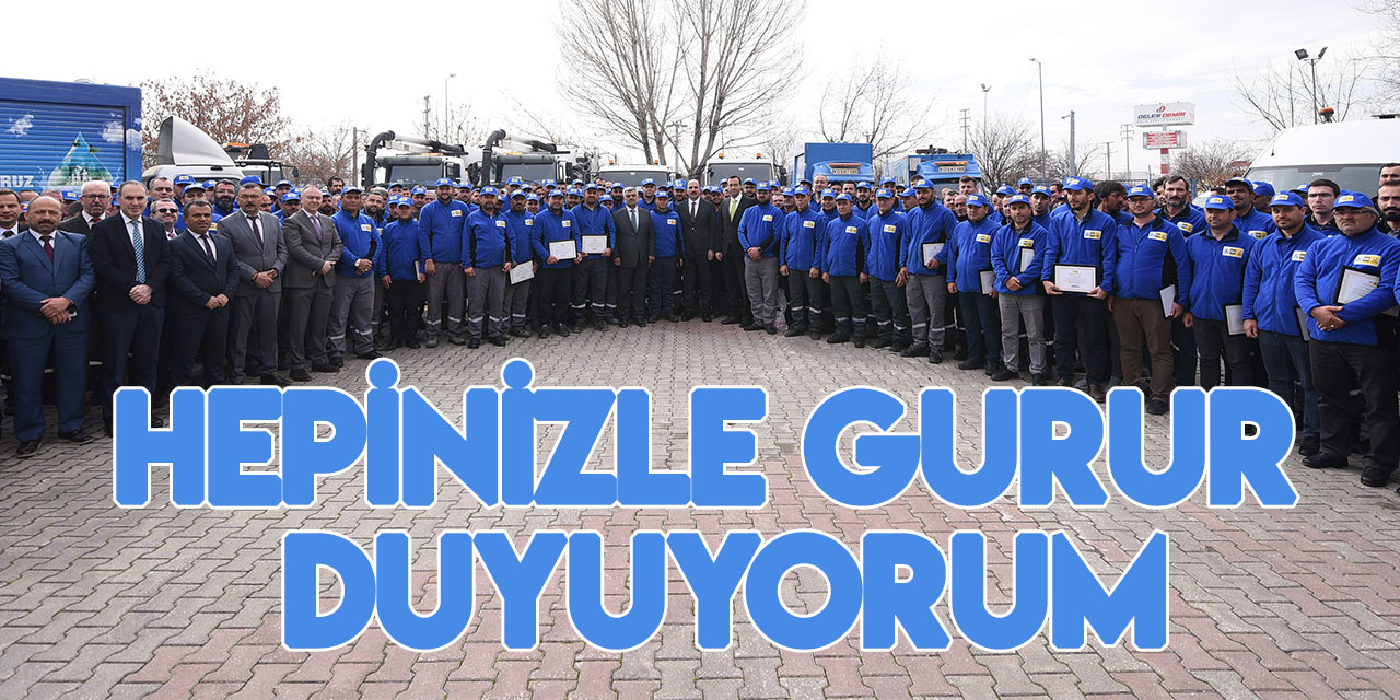 Hatay’da görev yapan Konya Büyükşehir  Belediyesi personelinee teşekkür belgesi
