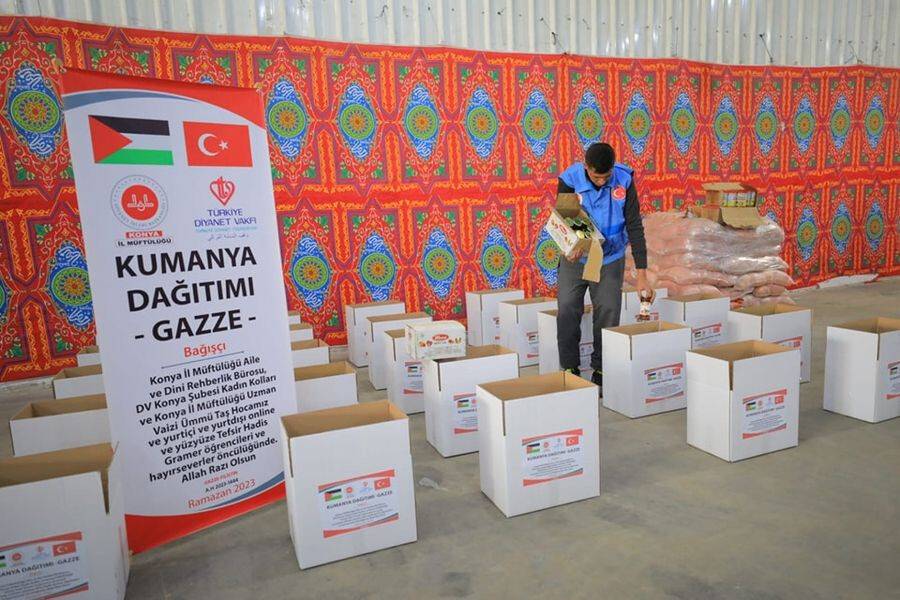 TDV Konya’dan Filistin’e gıda kolisi