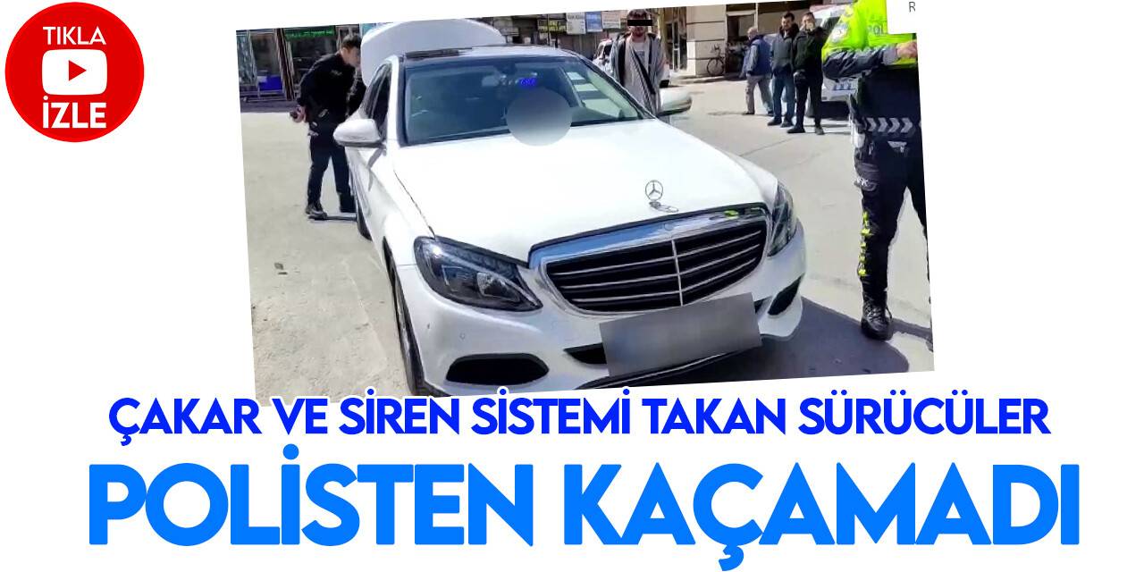 Konya'da çevreyi rahatsız eden sürücüler polisten kaçamadı