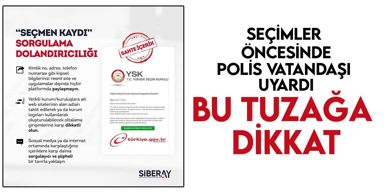 "Seçmen kaydınızı sorgulayın" linkiyle dolandırıcılığa dikkat