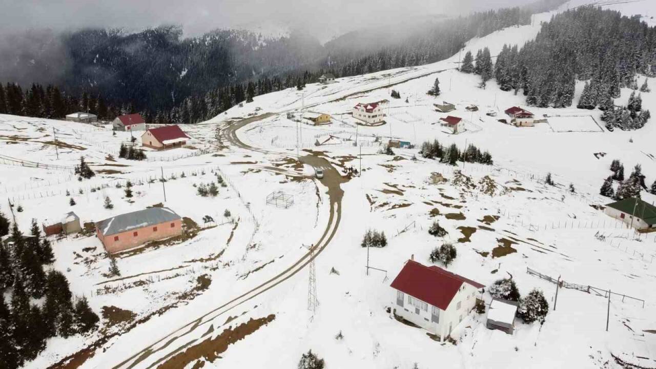 Gümüşhane yaylalarından kar ve sis manzaraları