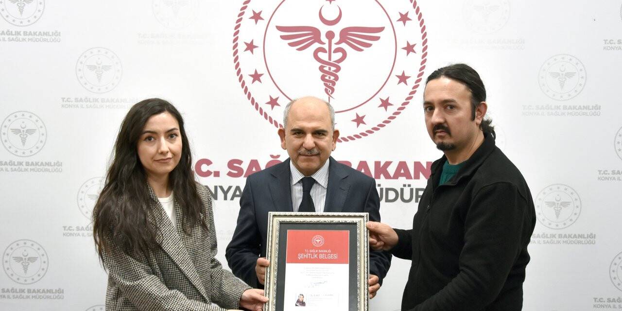 Görev şehidinin belgesi teslim edildi