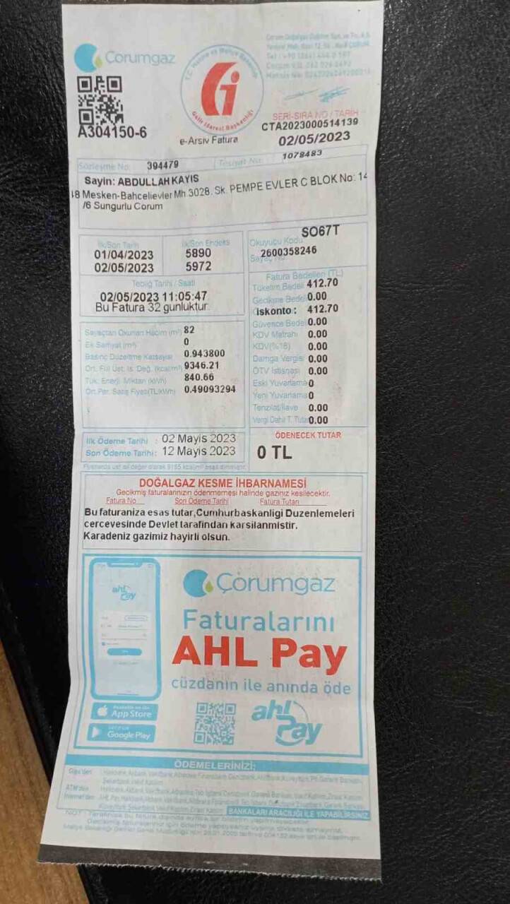 Doğal gaz faturaları “0” TL gelmeye başladı