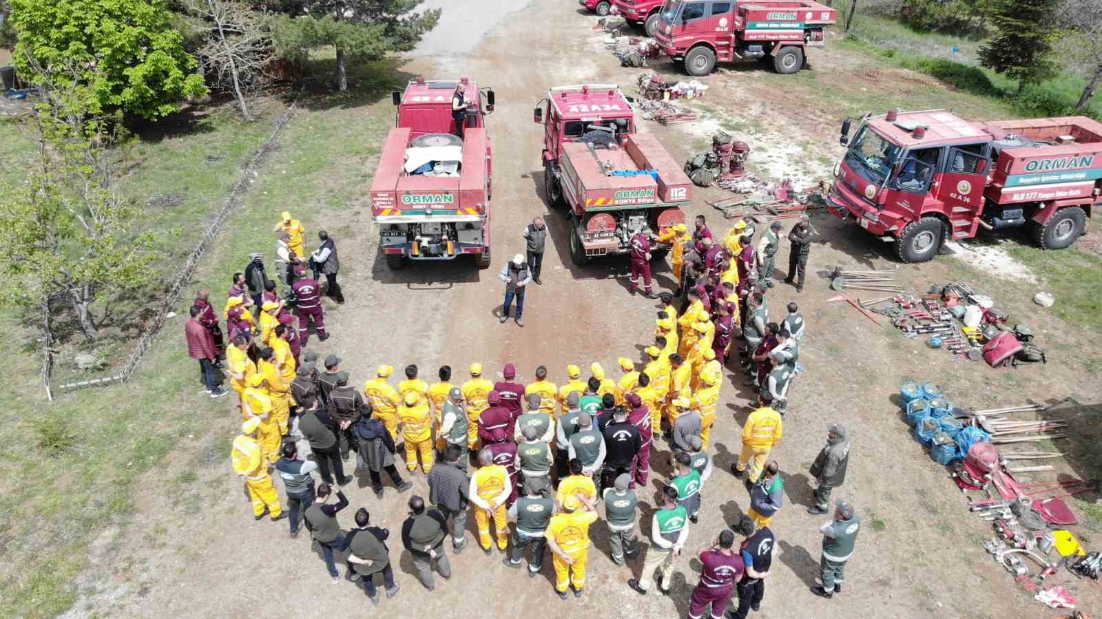 Beyşehir’de yangın işçilerinin işbaşı eğitimleri tamam